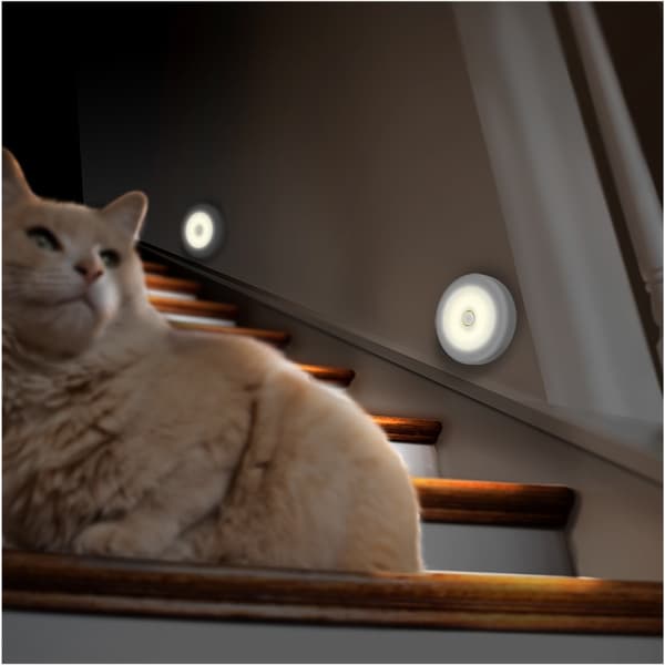 6 LED PIR-sensor rörelseaktiverad kallvit vägglampa - 4pack vit