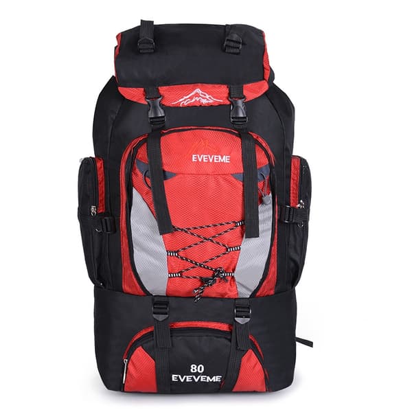 Rymlig 80-liters friluftsryggsäck black