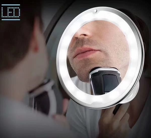 LED-sminkspegel med förstoringsglas och flexibel hals L