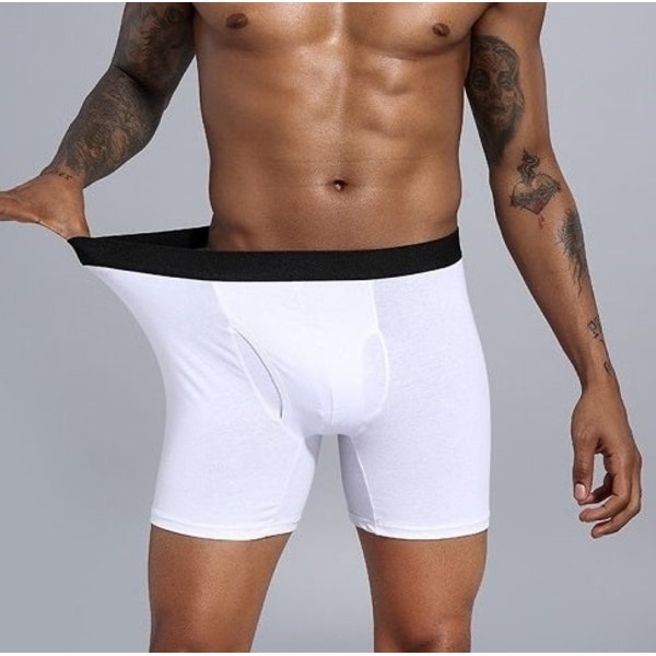 Bekväma långa boxershorts - 3pack vit White Euro XL