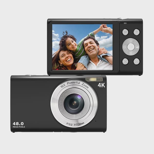 Digital kamera 4K 48 MP light purple camera+32GB memory card