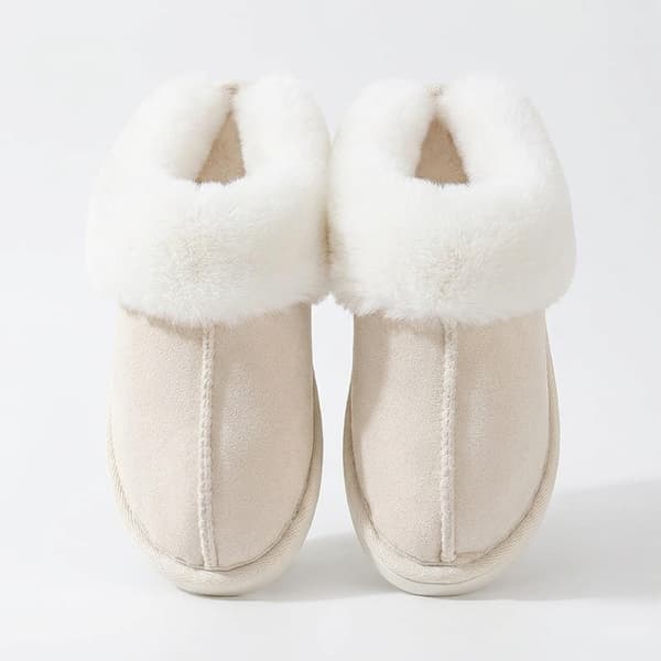 Varmfodrade innetofflor - unisex mjuka tofflor ivory EU 43-44