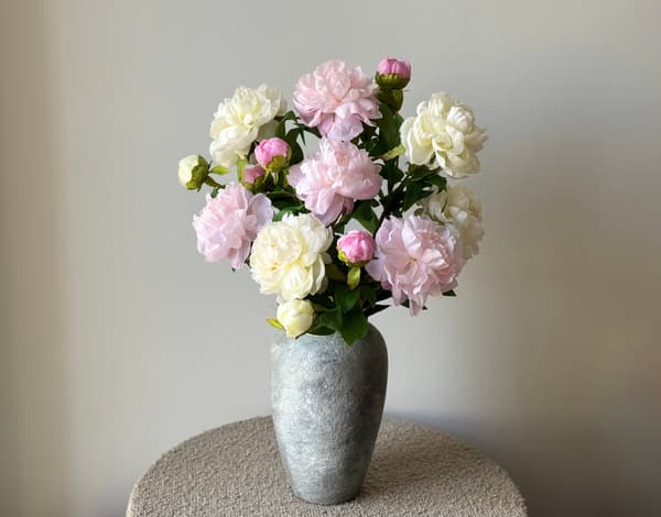 2-huvud konstgjorda pionblommor Pink 4pcs