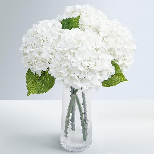 Konstgjorda hortensior, set med 4 blommor 4pcs white