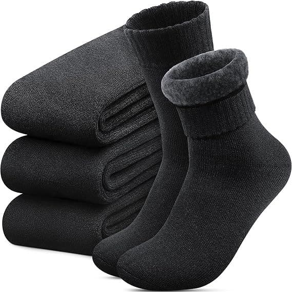 Herrsockor för vintern, värmande, 3-pack black, grey, brown