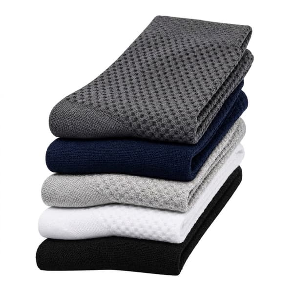 Herrstrumpor i bambu med textur, halvhöga, 5-pack mixed 1