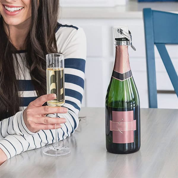 Flaskpropp för vin och champagne, 2-pack black