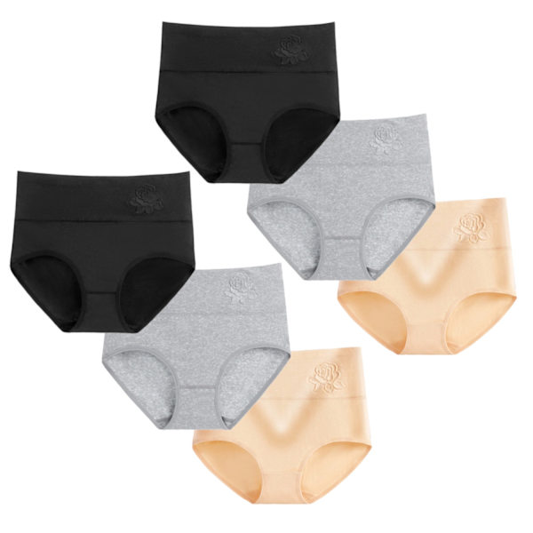 Hög midja rosdetalj damunderkläder - 6pack Euro M