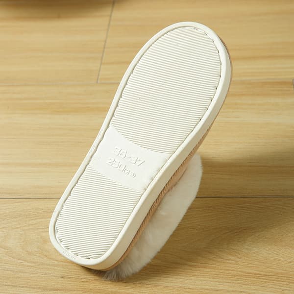 Varmfodrade innetofflor - unisex mjuka tofflor ivory EU 43-44