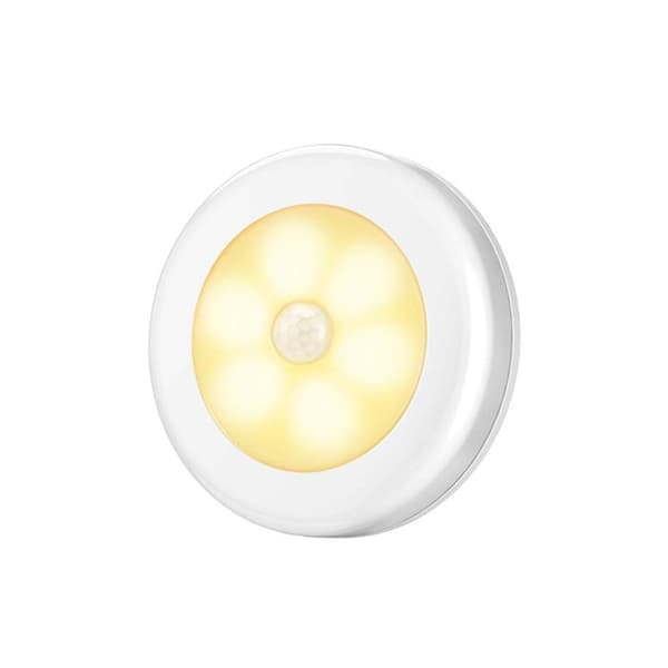 6 LED PIR-sensor rörelseaktiverad varmvit vägglampa - 4pack silver