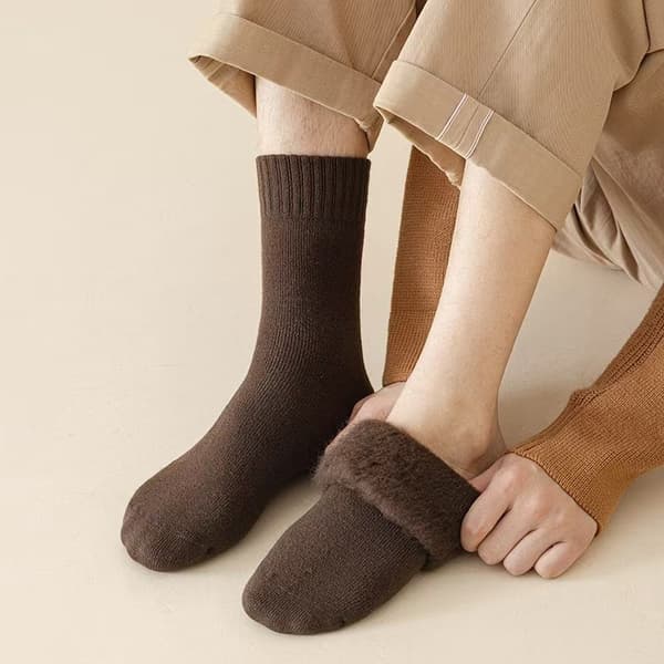 6-pack herrsockor för vintern, värmande black