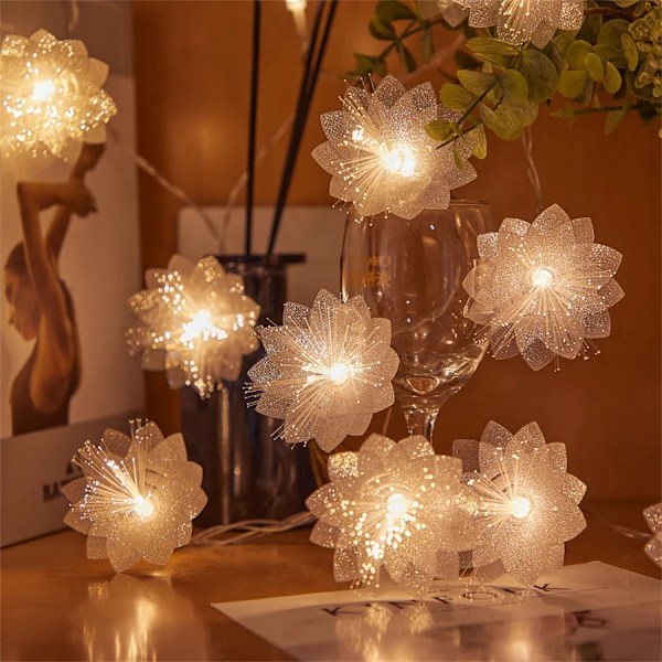 Batteridrivna blomsterljusslingor Warm white 2m (10LEDs)