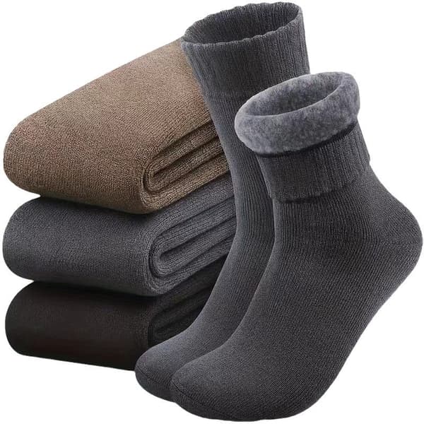 6-pack herrsockor för vintern, värmande grey