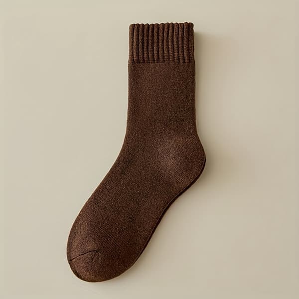6-pack herrsockor för vintern, värmande brown