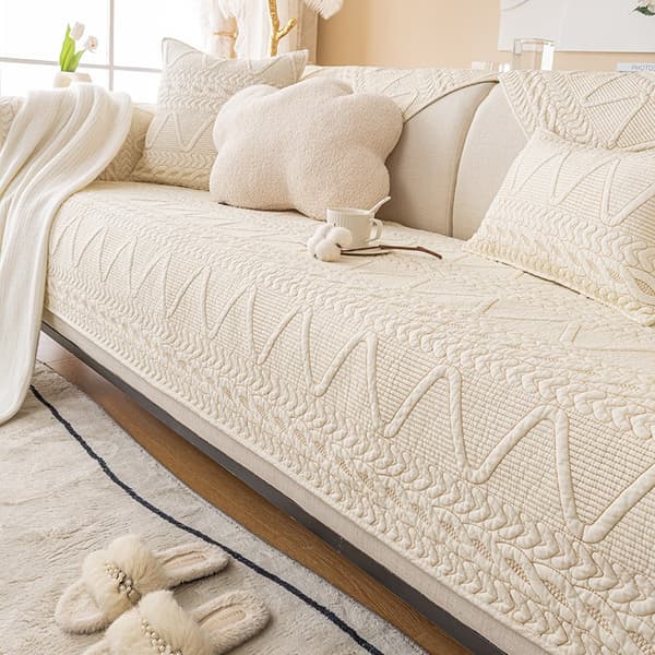 Ett stycke skyddande soffmöbelöverdrag Beige XL