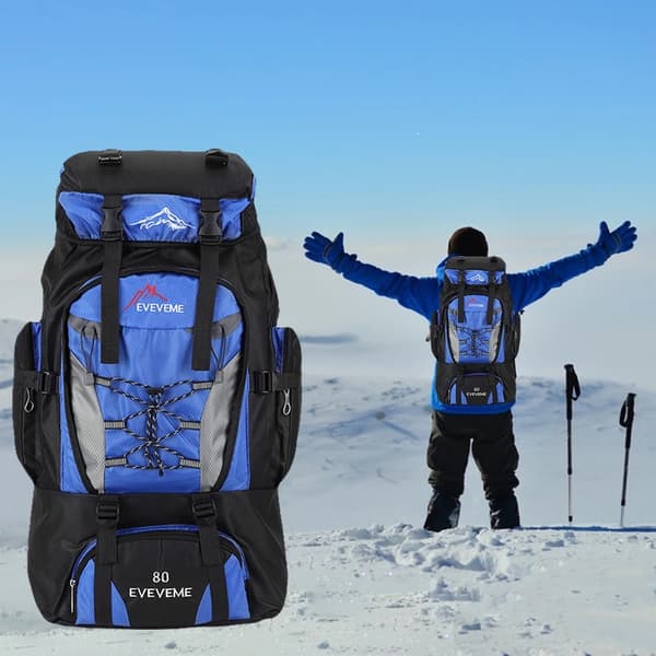 Rymlig 80-liters friluftsryggsäck black