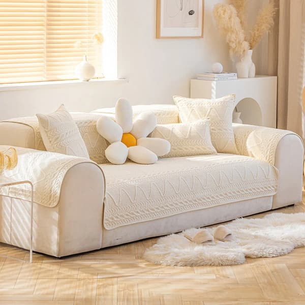 Ett stycke skyddande soffmöbelöverdrag Beige S