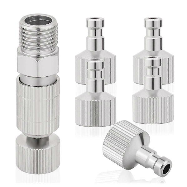 Pikaliitin Airbrushille, 6 kpl 1/8 tuuman BSP-uros- ja naarasliittimiä