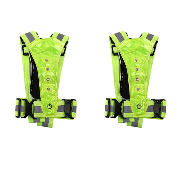 2x Reflective Vest,adjustable,high Visibility Vest,safety Vest With 8 Led Lamps, High Visibility