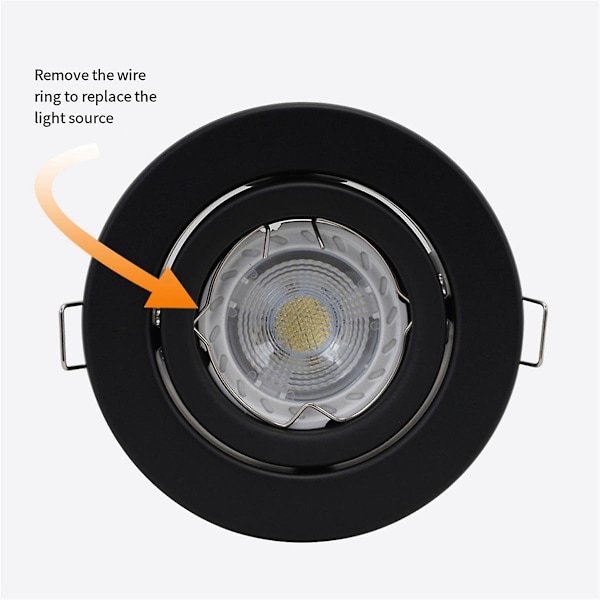 LED-spotlightsramme Justerbar Downlight Led-holdere Utskåret 70mm for MR16 Pæreholder Innfelt LED