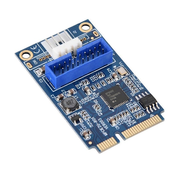 MINI PCI-e til USB3.0 Front 19-Pin Udvidelseskort 2 Port Desktop Computer Overførsel Udvidelseskort Lille 4Pin Strøm