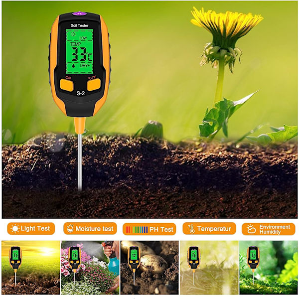 5 i 1 Jorddetektor PH-tester