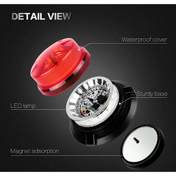 Universal LED-blinklys for biler - 12-24V, rød, 1 stk