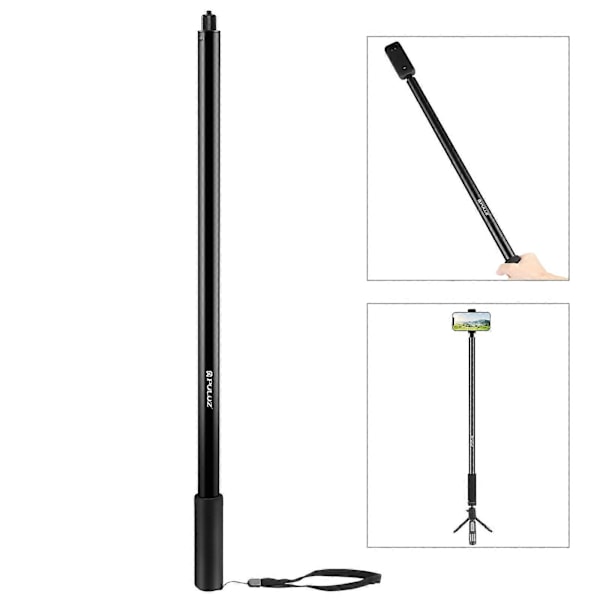 PULUZ 3m Metal Selfie Stick Monopod til Insta360 One RS / X2 / X3 / X4 (Sort)
