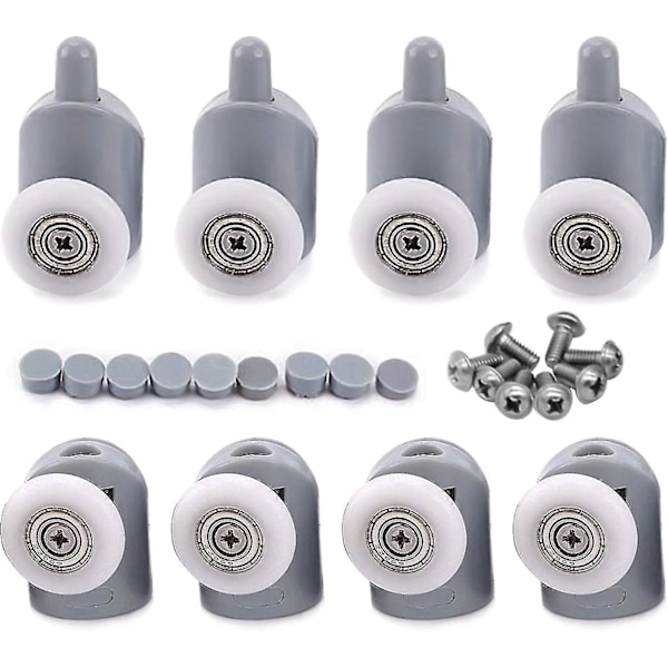 23mm 8 stk. Galet Rouleau Roulette Roue Pour Porte De Douche, Roulettes Coulissantes Porte Salle De Bain