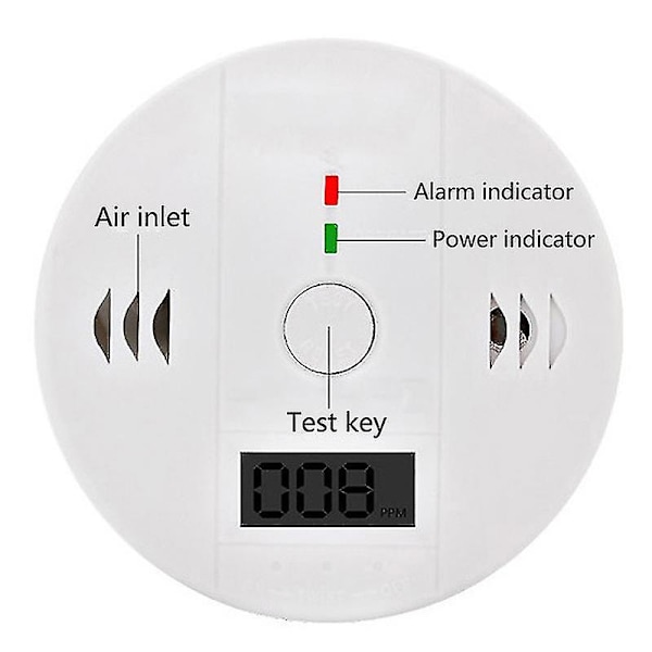 Lcd karbonmonoksid Co-detektor forgiftningsgassensor monitor varselalarmsett Shytmv