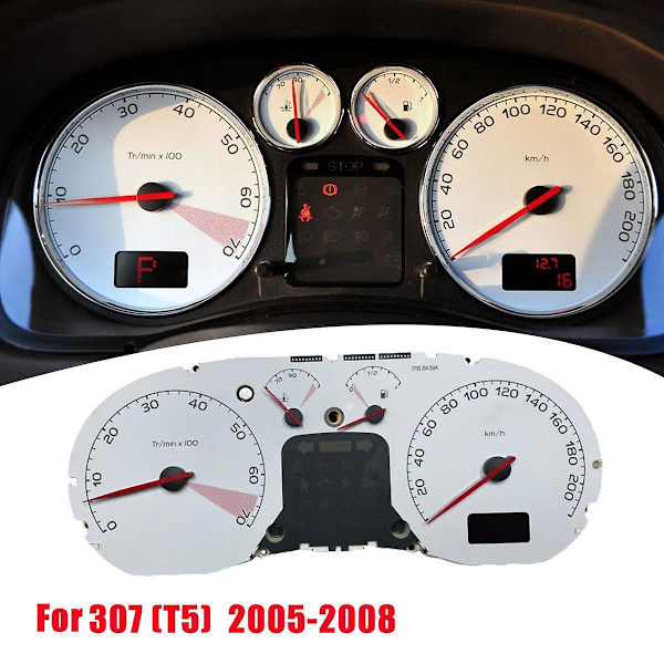 Instrumentpanel LCD-hastighetsmätare Gauge Cluster 6105h0 9659797780 För 307 (t5) 05-08 Dash-varvräknare