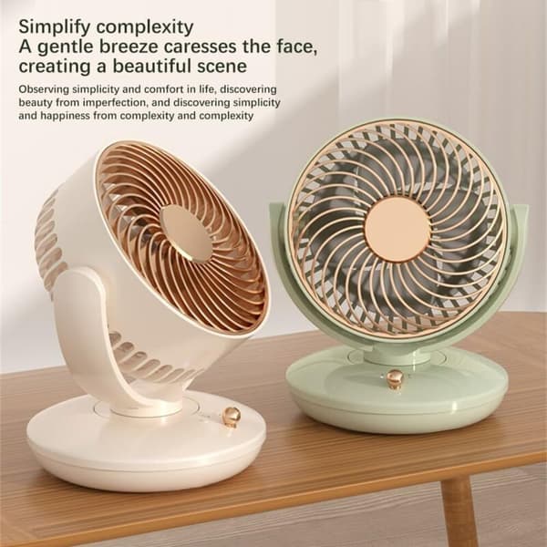 Ventilator. Elektrisk bordcirkulationsventilator. Tre-trins USB oscillerende hoved