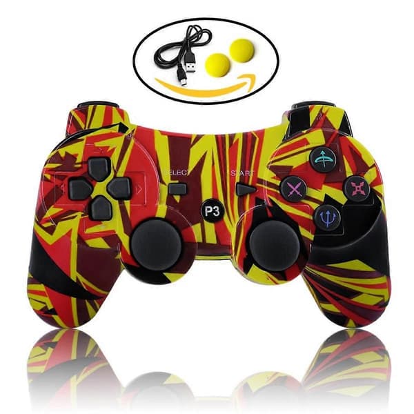 PS3 Controller Trådløs, Trådløs Controller Kompatibel med Playstation 3 med Højtydende Dualshock, PS-3 Controller Gamepad til Sony Playstati