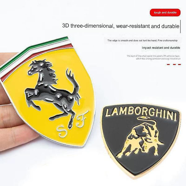 Aito perinteinen hyppäävä Ferrari 3 kova kromimerkkiviiva
