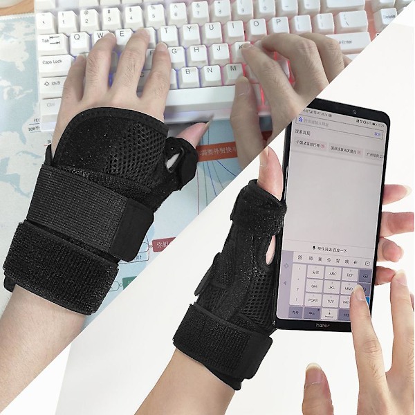 Handledsstöd för tummen, justerbart handledsstöd med flexibelt tumstöd för tum- och handbesvär, trötthet, passar både höger och vänster hand