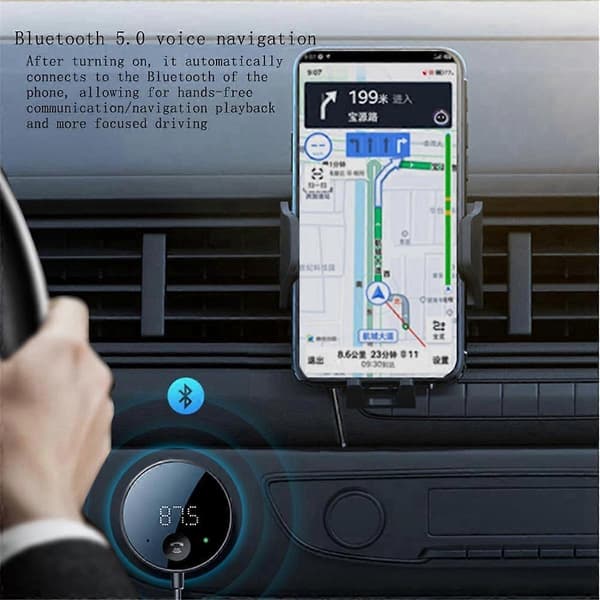 Bluetooth FM-sender til bil, Bluetooth AUX-adapter, Bluetooth-modtager til bilmusik/håndfri