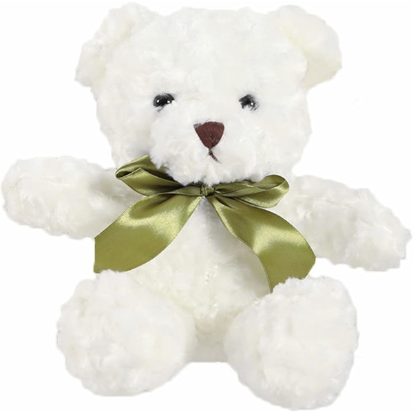 Plys-legetøjsbamse udstoppet dyr Kawaii-bjørn Plys sødt legetøj til piger, drenge, 15" (hvid)