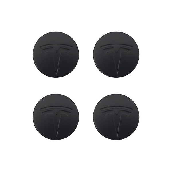 Hub Center Protective Cap,compatible With Tesla Model 3, Black (four Pack)