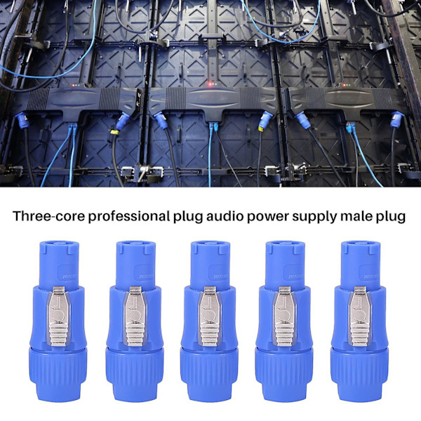10 kpl/erä Nac3Fca Speakon-liitin 3-napainen uros Powercon-liitin 20A 250V AC virtapistokkeella sininen