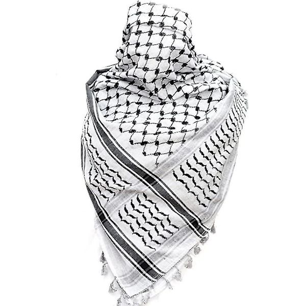 Palestiinalainen huivi, Keffiyeh, Arafat Hatta, leveä hapsuilla, Shemagh Keffiyeh arabialainen koiranhäntä100% Y2-dwdz