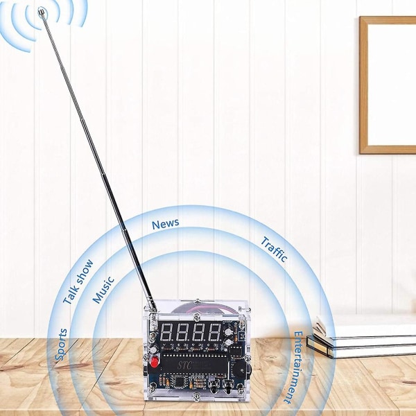 DIY FM-digitaalinen radiopaketti Säädettävä langaton vastaanotin 87-108MHz Radiomoduuli DIY-paketit juottamiseen Oppimiseen Opetukseen