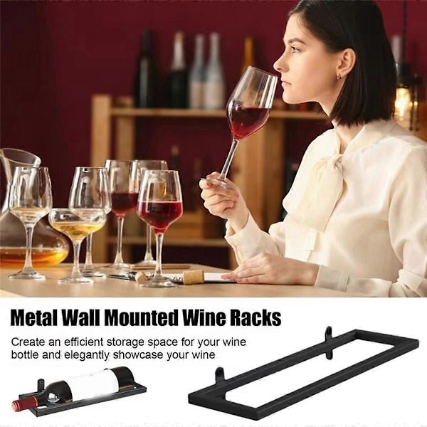 Vinholder Vægmonteret Metal Hængende Vin Display Holder Vinglas Hylde Flydende Bar Hylder Rus