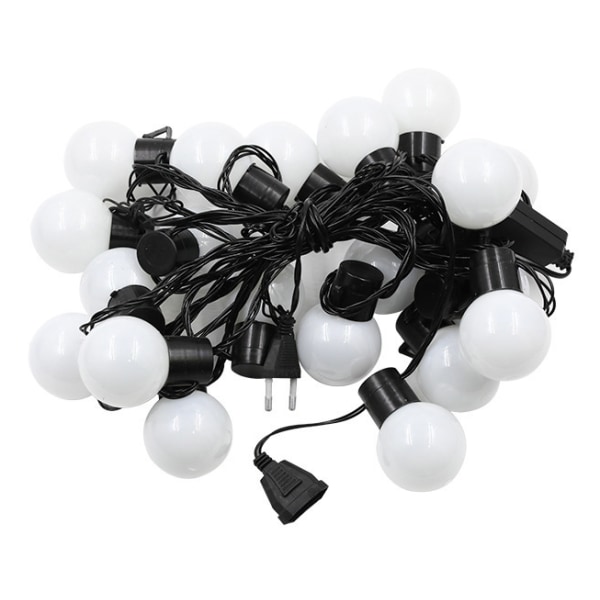 1 stk dekorative lyskæder, 20 LED-bolde til bryllupsfest, ferie, gård, have, værelse (hvid)