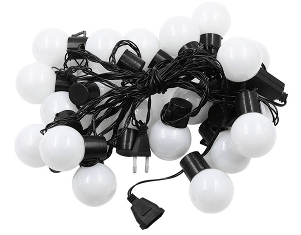 Dekorative lyskæder, 20 LED-kugler, hvide