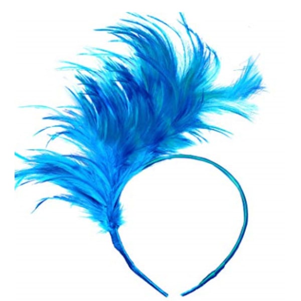 1 st färgglada fjäderpannband, charmigt Tiara Cosplay pannband Carnival Party Tiara Easter (blå)