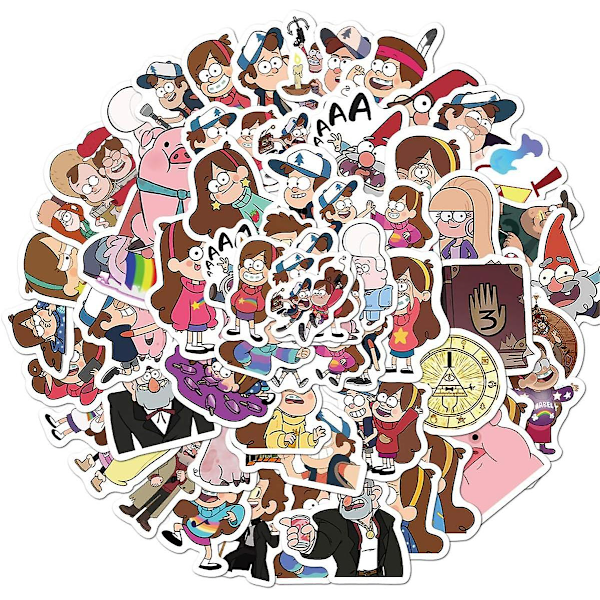 Gravity Falls klistermærker 50stk tegneserie anime vinyl klistermærker til børn voksne som dekoration til bærbar computer motorcykel skateboard bil værelse. Gravity Falls