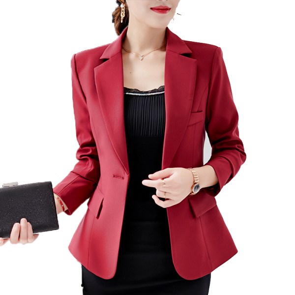 Dame blazer slim blazer langermet jakkeslag jakke business kontor jakke XL