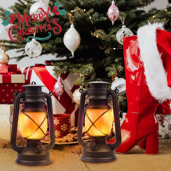 Mkk Ge Lykta Led Batteridriven Campinglampa Utomhus Hängande Lykta Flimrande Flamma Laddningsbar Retro Lyktor Fjärrkontroll 4 Lägen Ljus Icke-