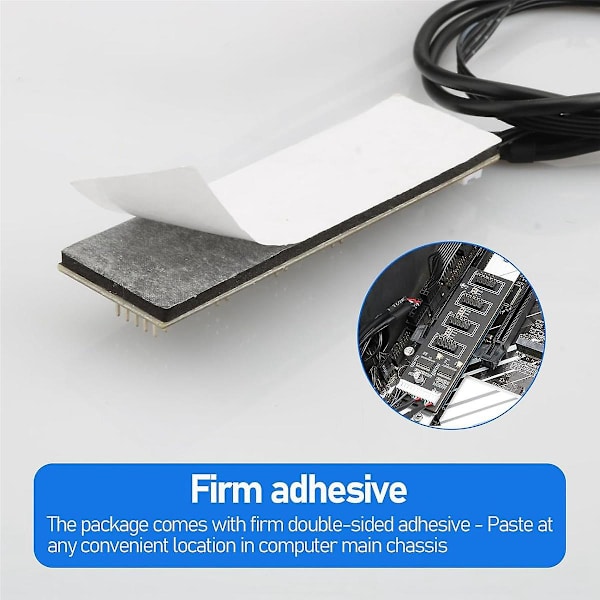 9-pinners USB-header splitter med SATA-strømkabel, intern USB-hub-utvidelse USB 2.0-splitter-tilkobling