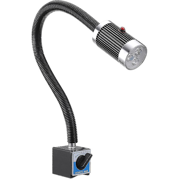 Maskinelampe med magnetisk base, 9w LED drejelampe, fleksibel, vandtæt, med magnetisk base til værksted, drejebænk, CNC-fræsemaskine, metalfræsemaskine, M